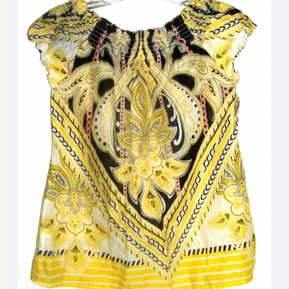 Express Banda Yellow Paisley Women's Small Top